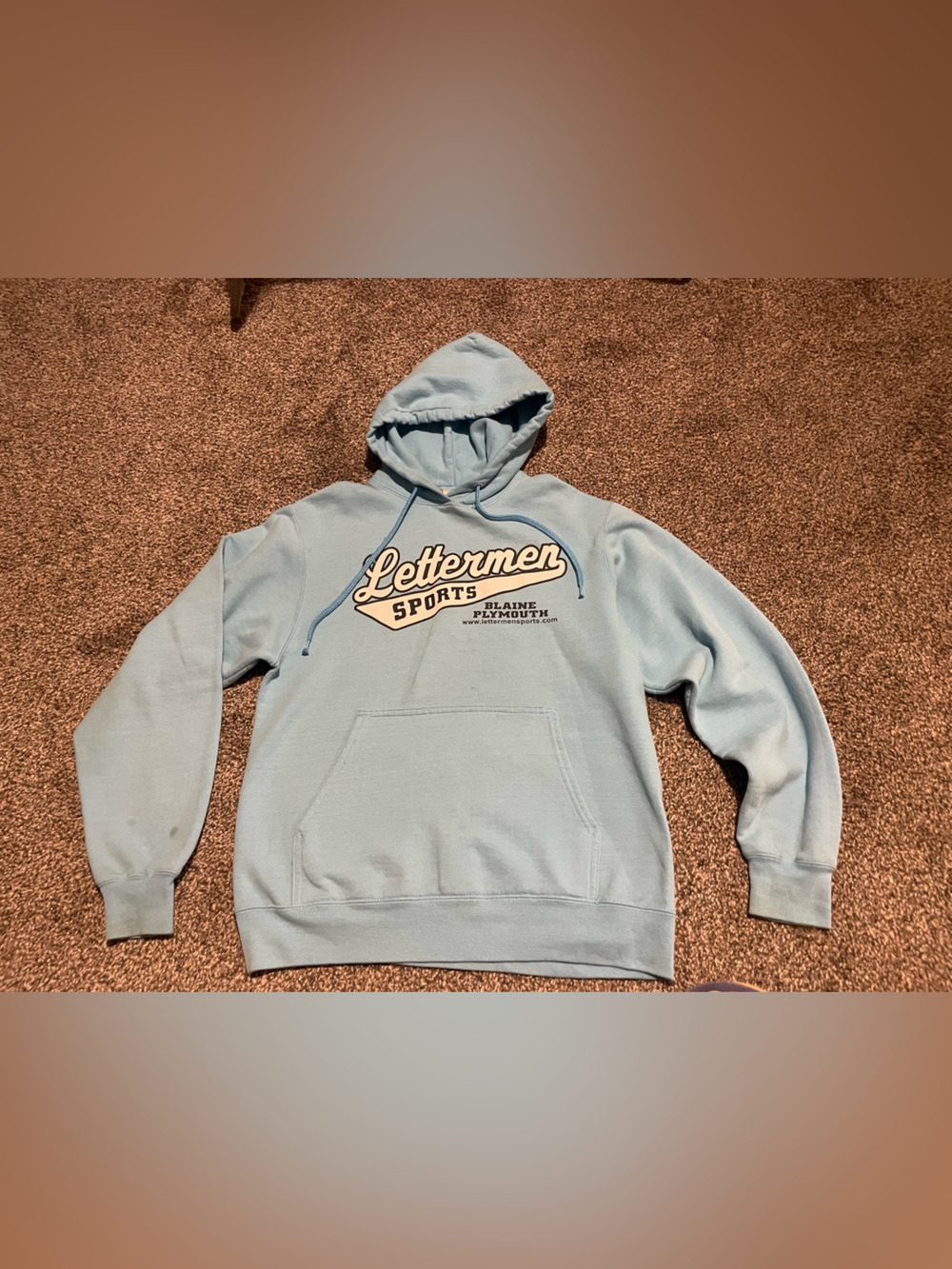 Light Blue lettermen Sports - Pullover Hoodie - women’s sweatshirt size S